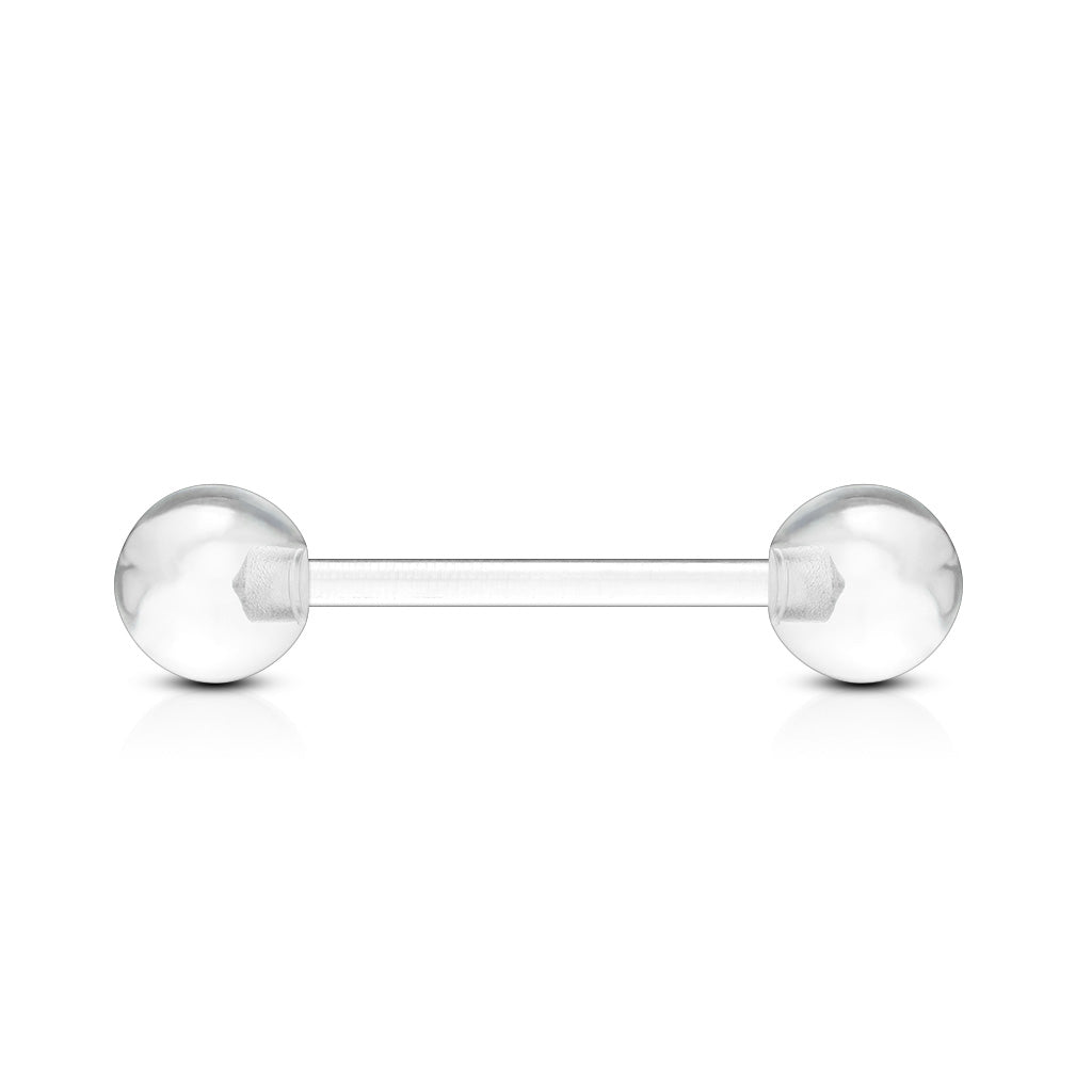 Bioflex Nipple/Tongue Barbell with Acrylic Balls