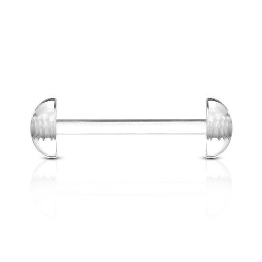 Bioflex Nipple/Tongue Barbell with Acrylic Half Balls