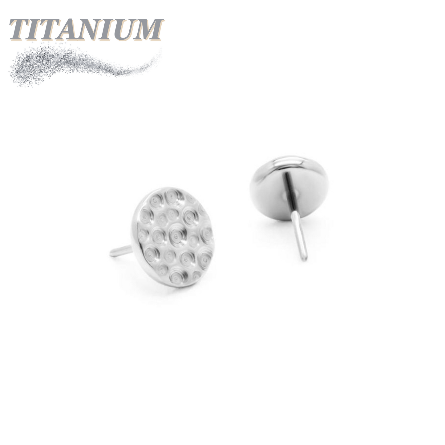 Threadless Titanium Hammered Flat Disc Top Only