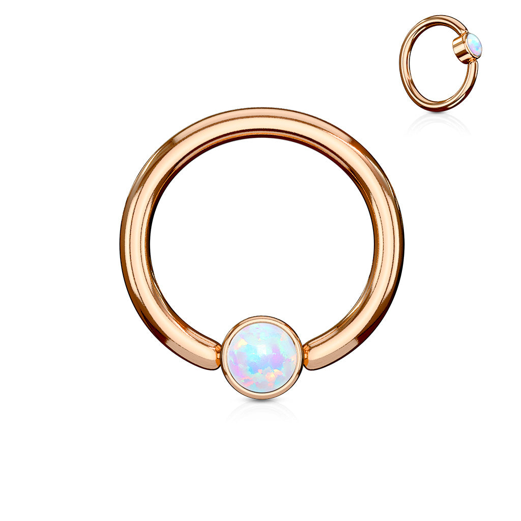 Opal Flat Ball Colored Surgical Steel CBR