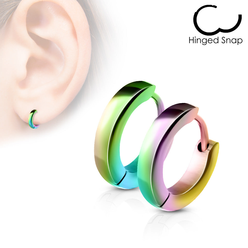 Surgical Steel Huggie Dome Hoop Earrings