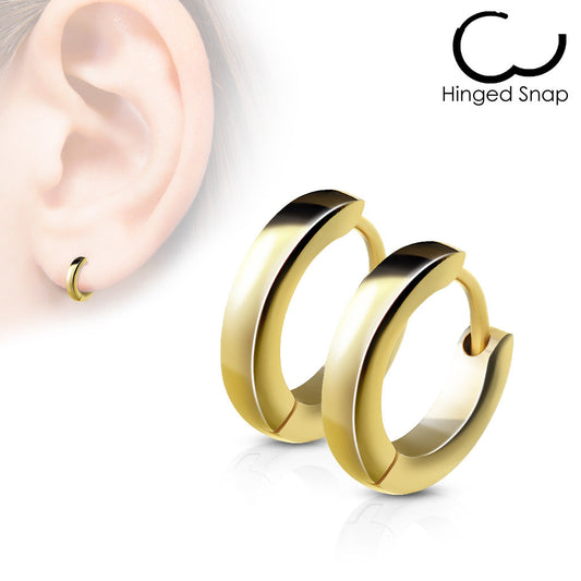 Surgical Steel Huggie Dome Hoop Earrings