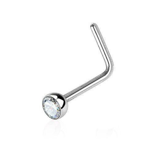 Surgical Steel Nostril Stud with Press Fit Gem for Resale (not autoclave safe)