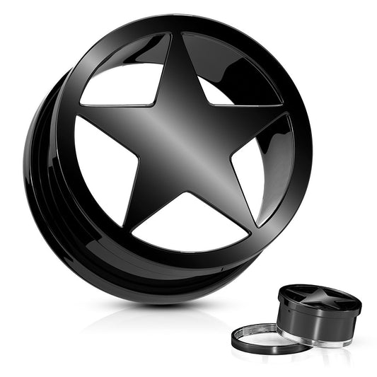 Hollow Star Surgical Steel Screw Fit Tunnel