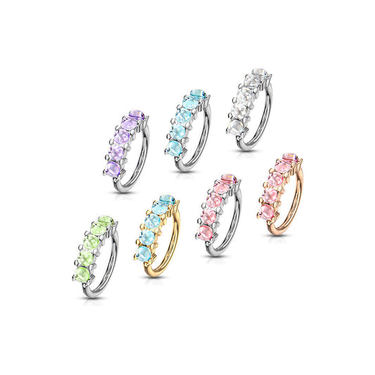 Surgical Steel Annealed 5 Illuminating Stone Ring Pick Color