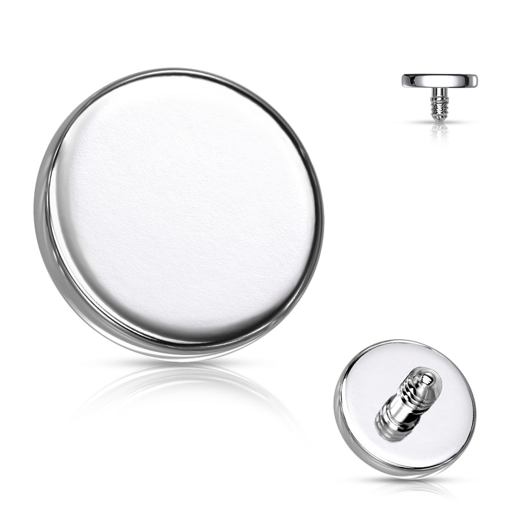 Surgical Steel Internally Threaded Flat Circle Disc Tops