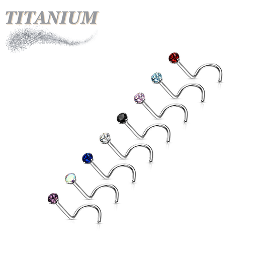 Titanium Nostril Corkscrew Prong Set