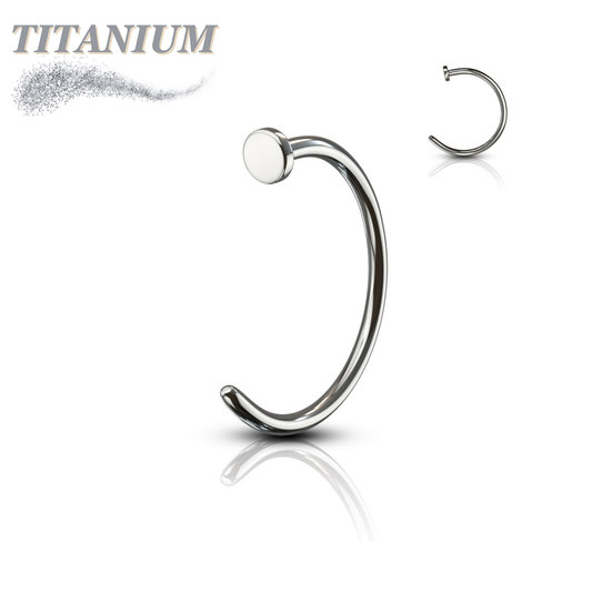 Titanium Flat Stopper Open Nostril Hoop