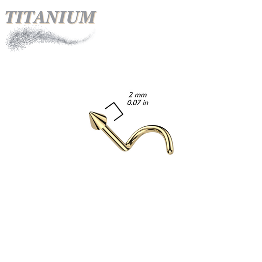 Titanium Nostril Corkscrew with 2mm Spike Top
