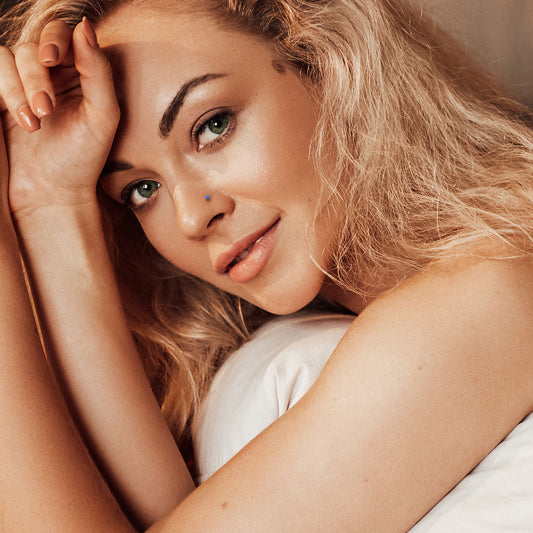 Titanium Bezel Set Opal Ball Nostril Screw