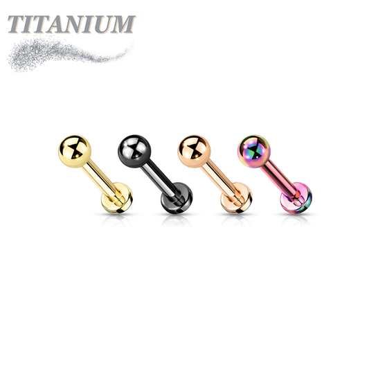 Titanium Colored Labrets with External Thread Plain Ball