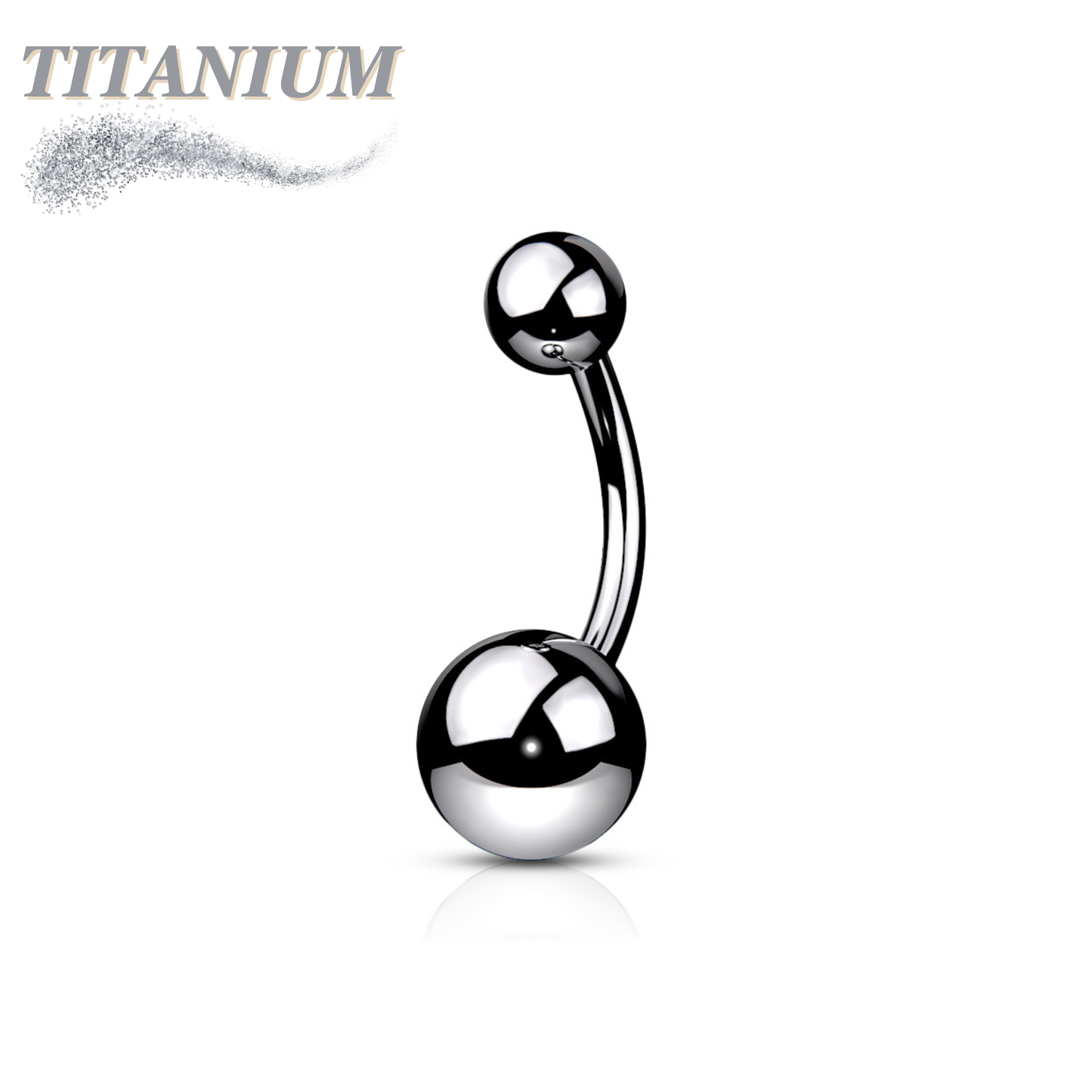 Titanium Externally Threaded Basic Silver Belly Bananas