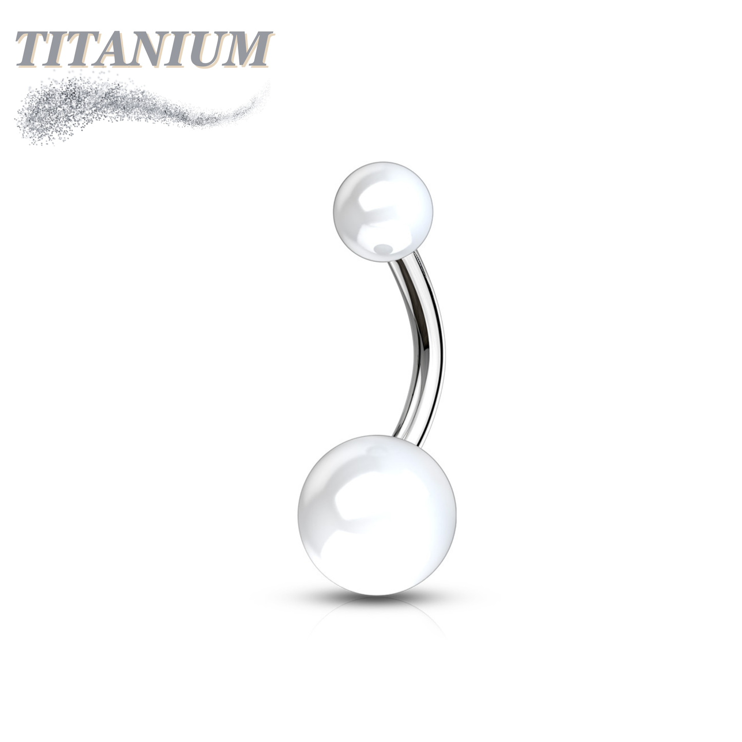 Titanium Belly Banana with Acrylic Solid Colored Balls External Thread