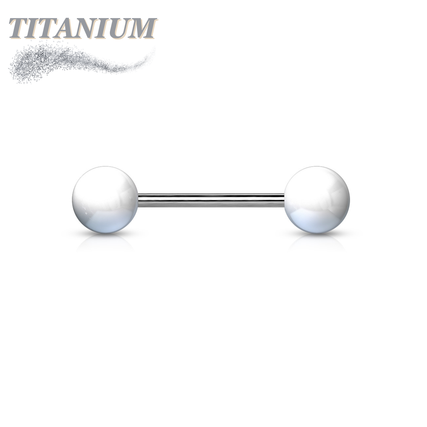 Titanium Nipple/Tongue Barbell with Acrylic Balls