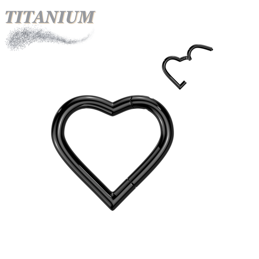 Titanium Hinge Heart Rings