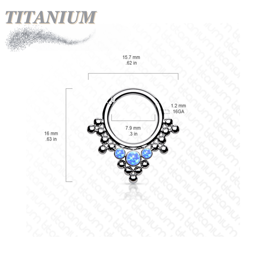 Titanium Clicker Tribal Opal Bead Setting