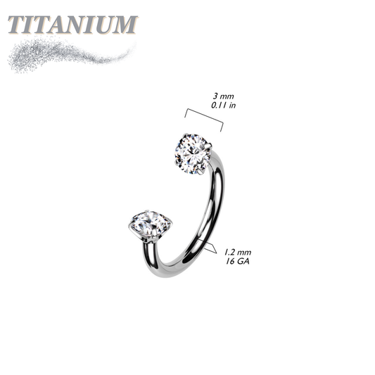 Titanium Internal Thread Prong Ends Horseshoe