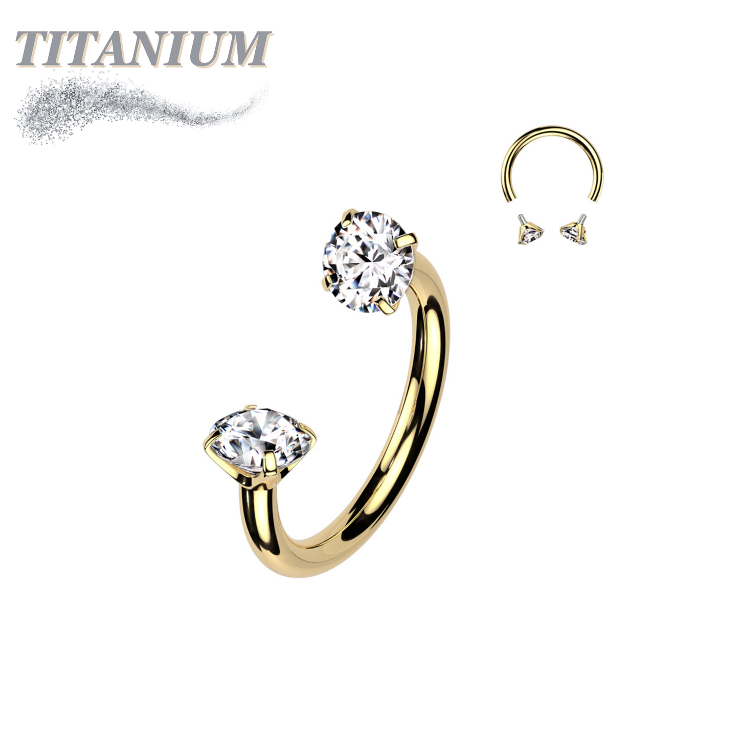 Titanium Internal Thread Prong Ends Horseshoe