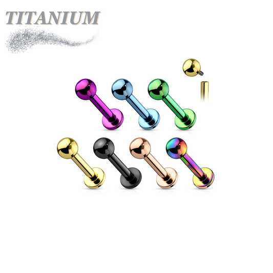 Internally Threaded PVD over Titanium Colored Labrets