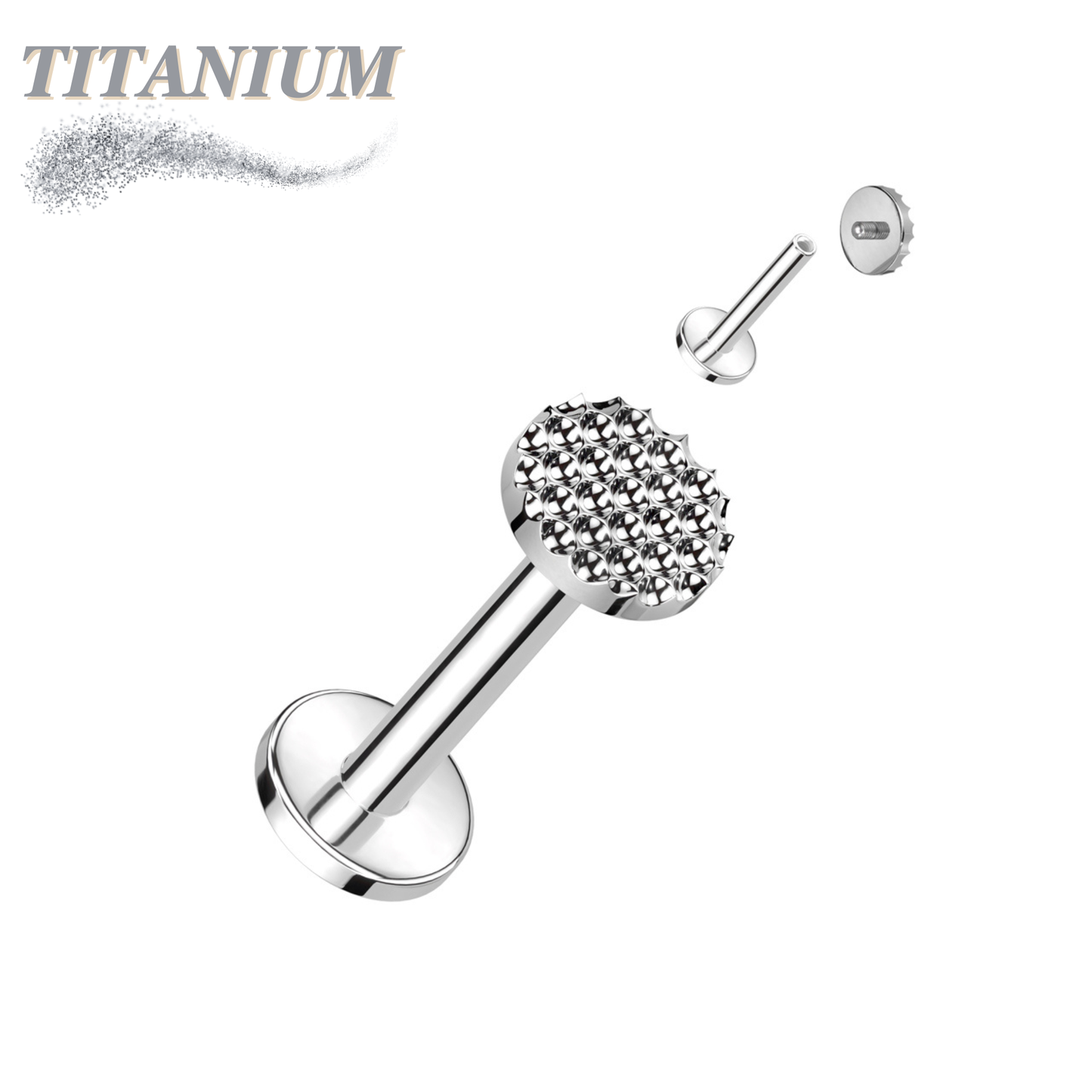 Titanium Internally Threaded Pinhole Pattern Circle Labret