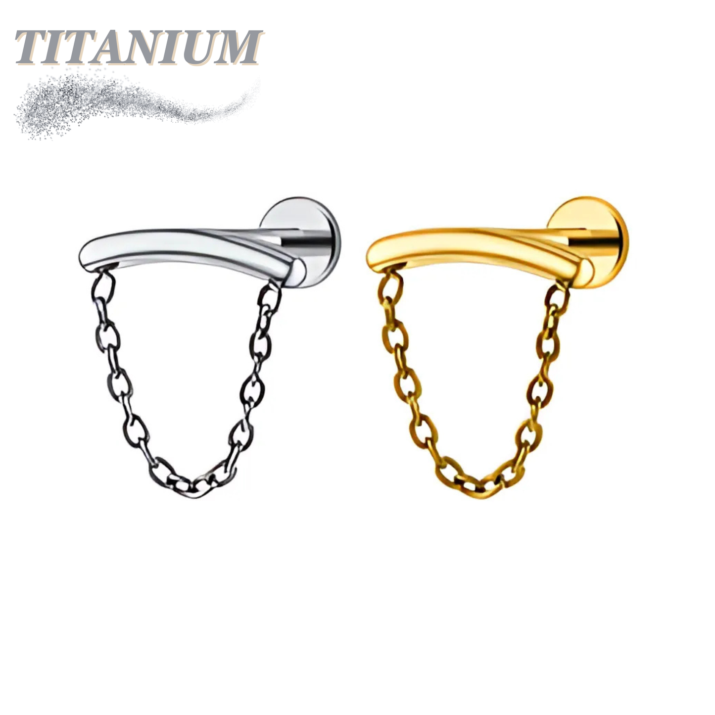 Titanium Hidden Helix Single Chain Drape Labret