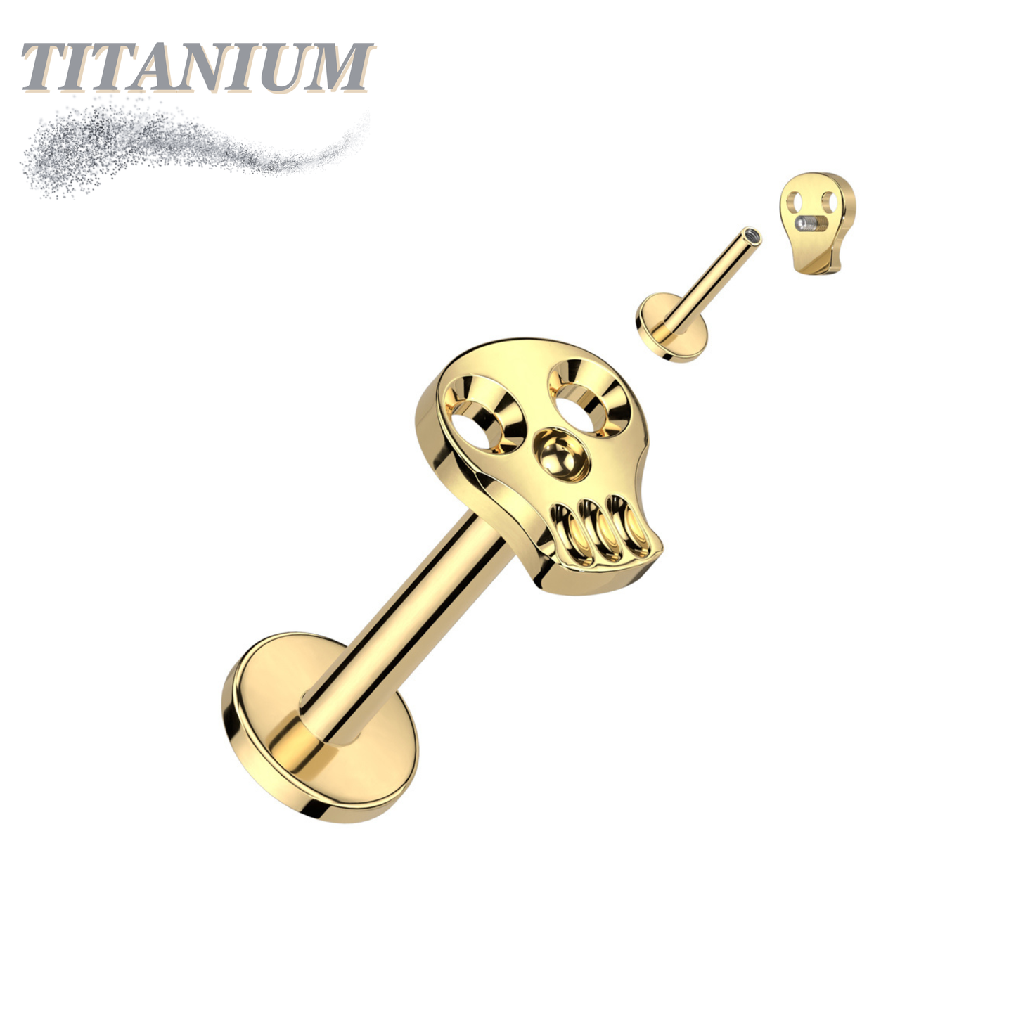 Titanium Internally Threaded Skull Labret