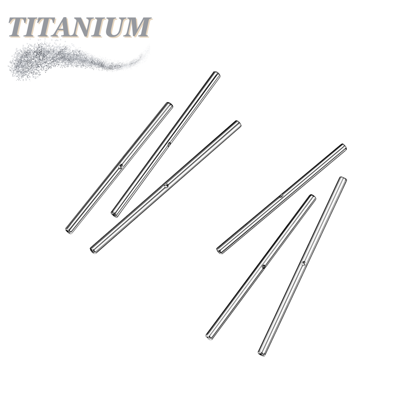 Titanium Industrial Barbell with Middle Threaded Hole