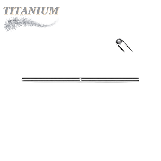 Titanium Industrial Barbell with Middle Threaded Hole