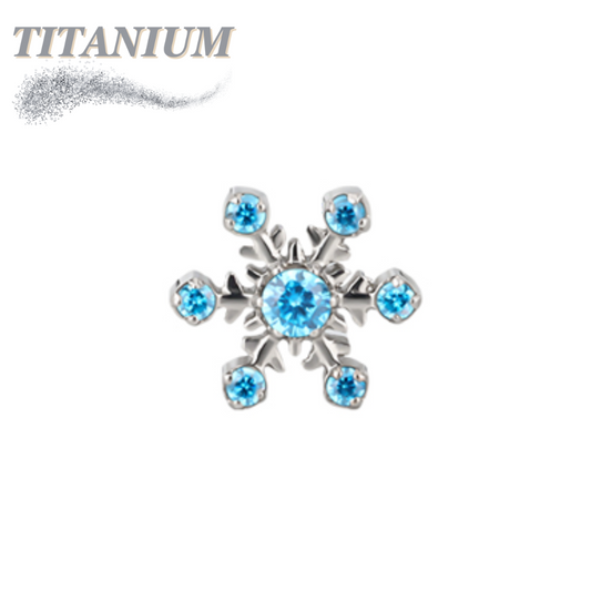 Titanium Internal Thread CZ Snowflake Top Only