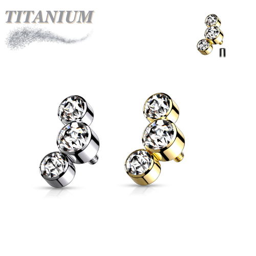 Titanium Internally Threaded 3 Curve Bezel Set Top Only