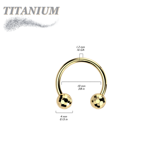 Threadless Titanium Horseshoe with Disco Balls