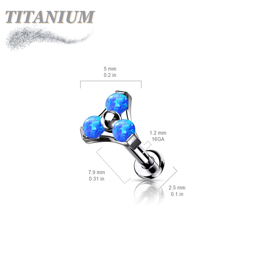 Titanium Threadless Trinity Triangle Labret Combo
