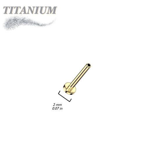 Threadless Titanium Flat Back Labret Post Only - 4mm Base