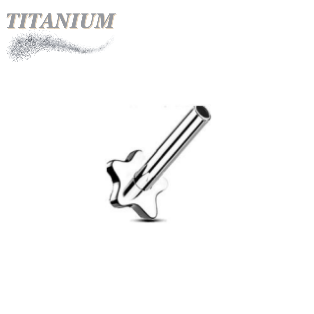 Titanium Threadless Star Flat Back Labret Post Only