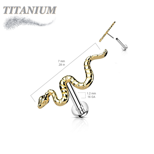 Threadless Titanium Snake Labret Combo