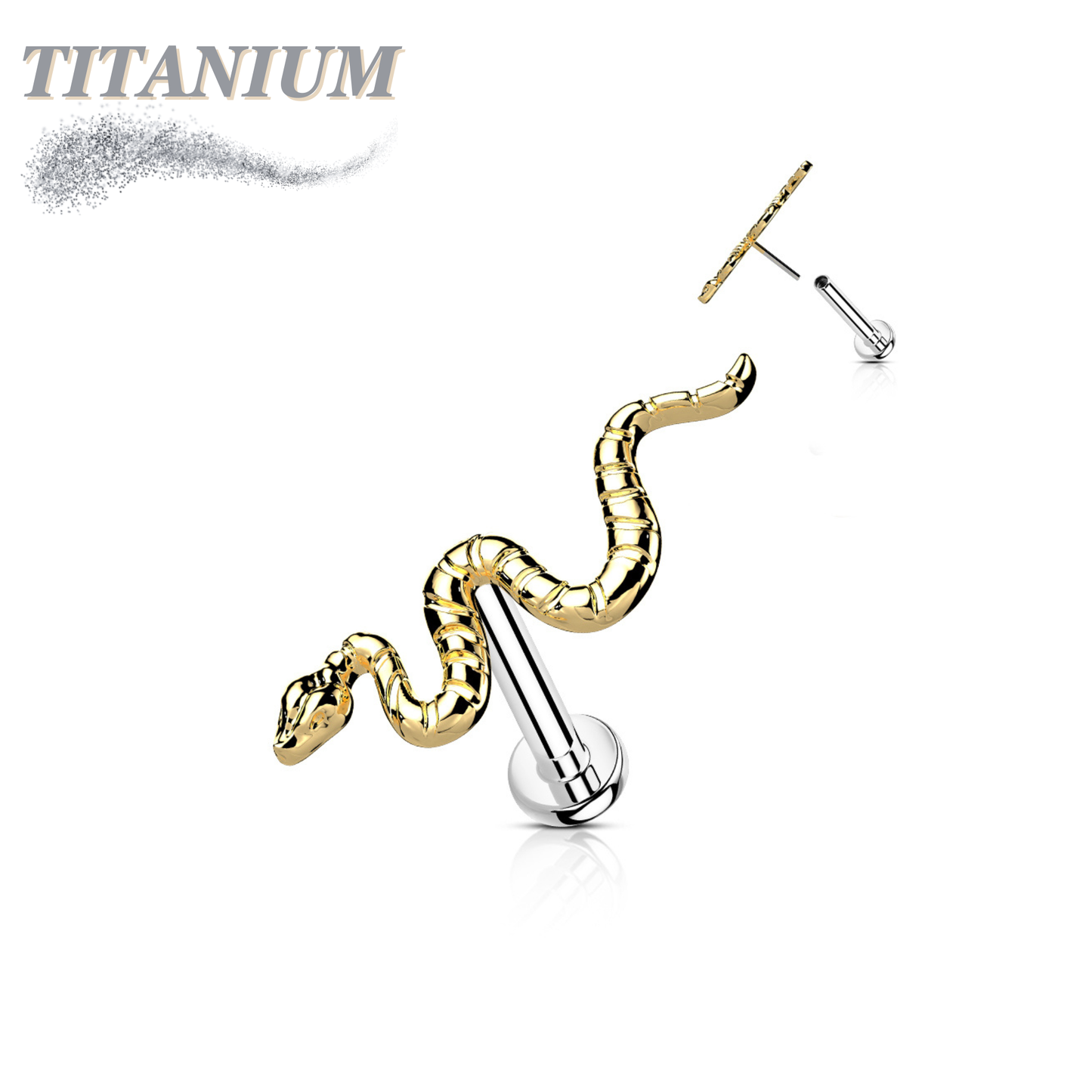 Threadless Titanium Snake Labret Combo