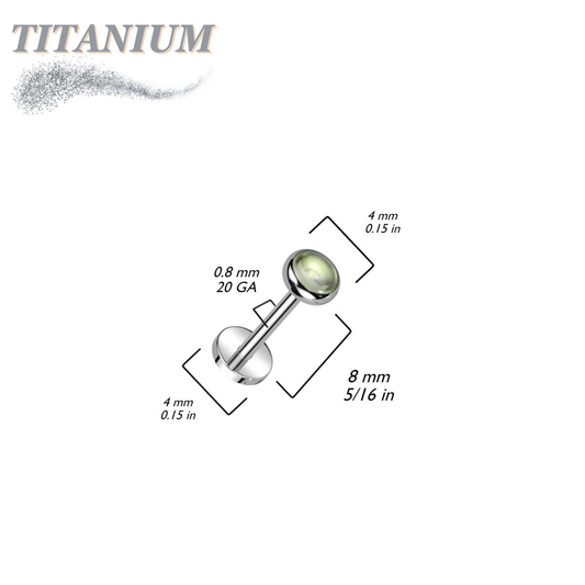 Titanium Threadless Bezel Natural Stone Top Labret Combo