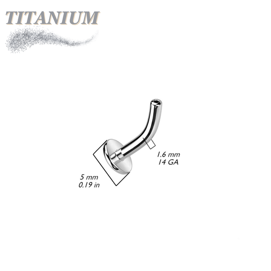 Threadless Titanium Floating Belly Button Curved Post Only