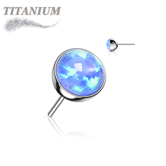 Threadless Titanium Opal Bezel Set Top Only