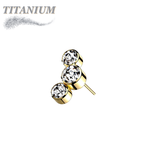 Titanium Threadless 3 Curve Bezel Set Top Only