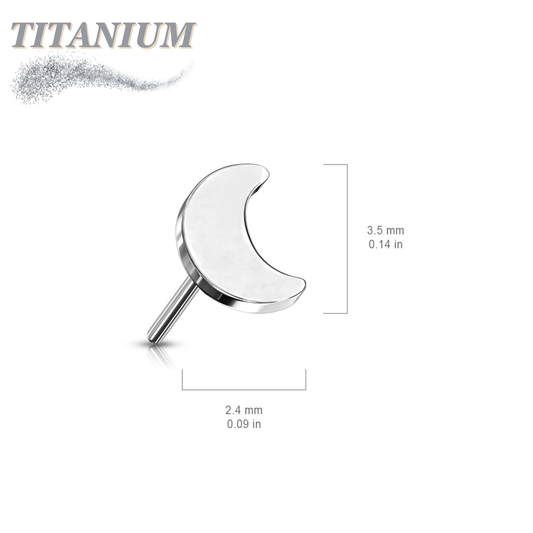 Titanium Threadless 4mm Moon Top Only