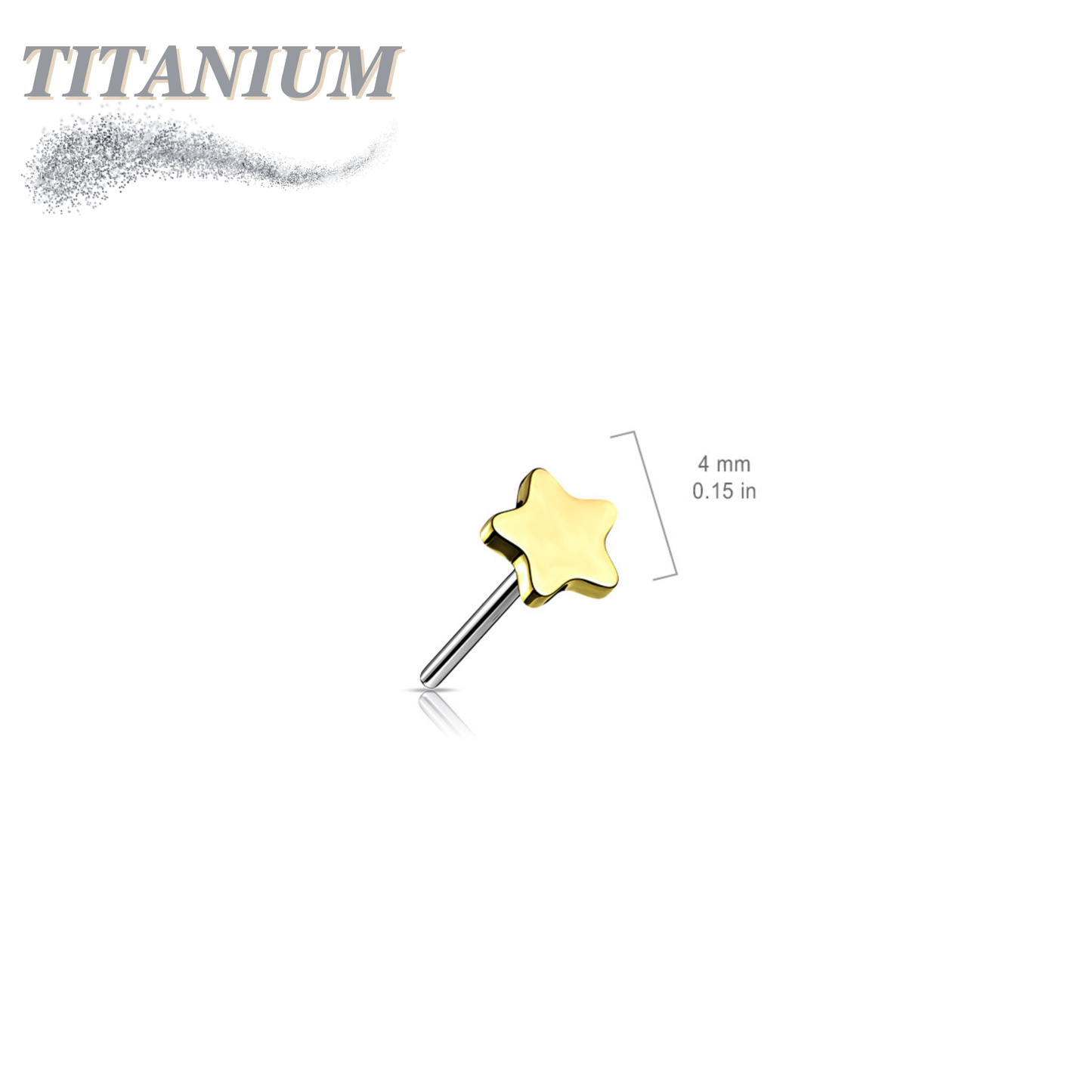 Threadless 4 mm Star Top Only Titanium