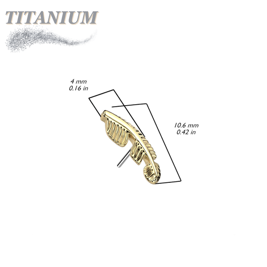 Threadless Titanium Leaf/Feather Top Only