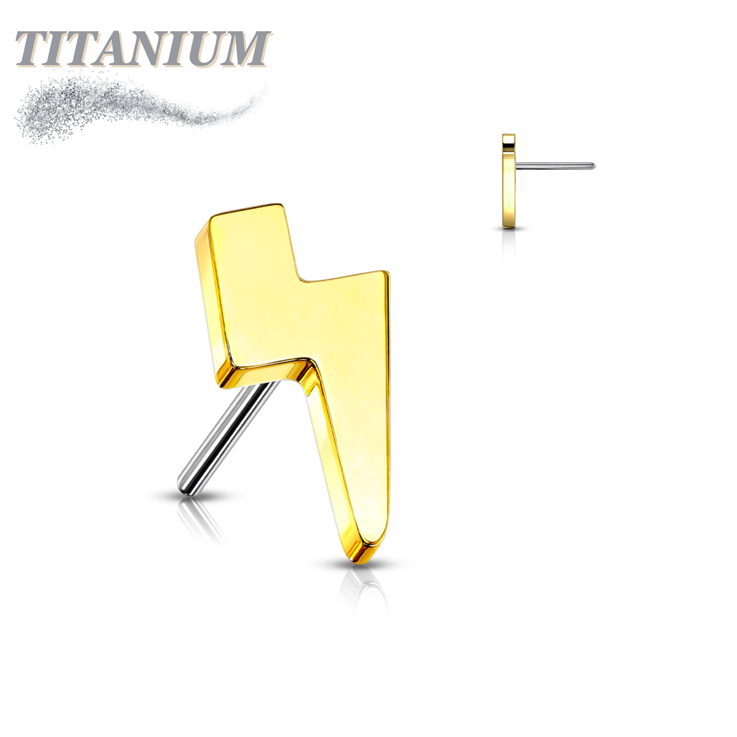 Titanium Threadless Lightening Bolt Top Only