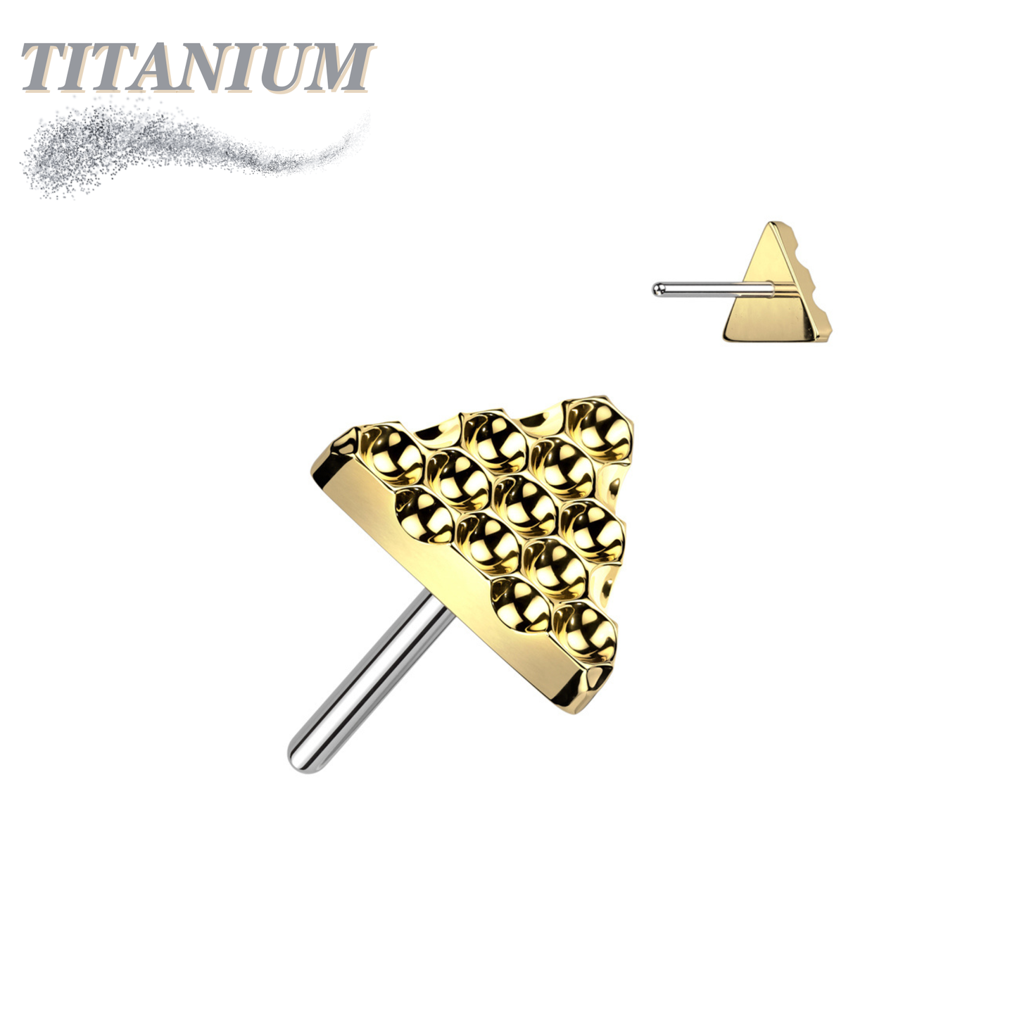 Threadless Titanium Triangle Pinhole Pattern Top Only