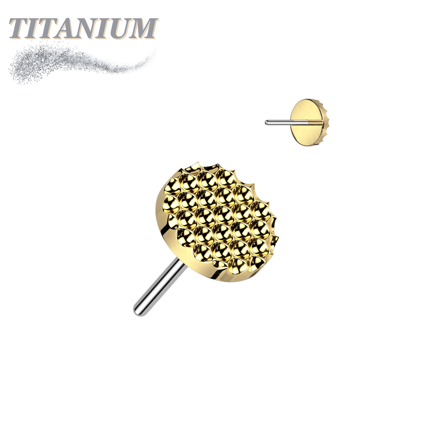 Threadless Titanium Circle Pinhole Pattern Top Only