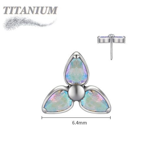 Threadless Titanium Triple Marquise Flower Top Only