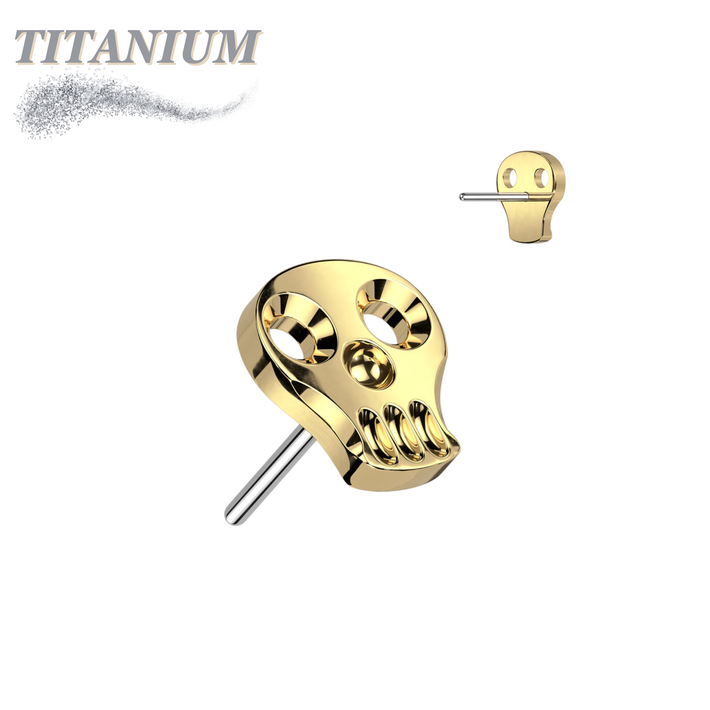 Threadless Titanium Hollow Skull Top Only