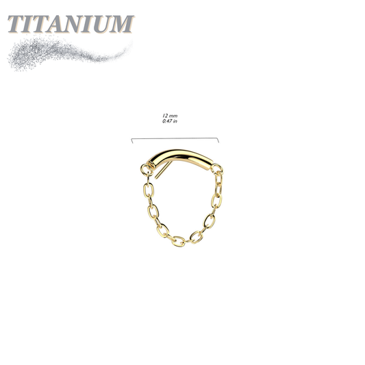 Threadless Titanium Hidden Helix Single Chain Drape Top Only
