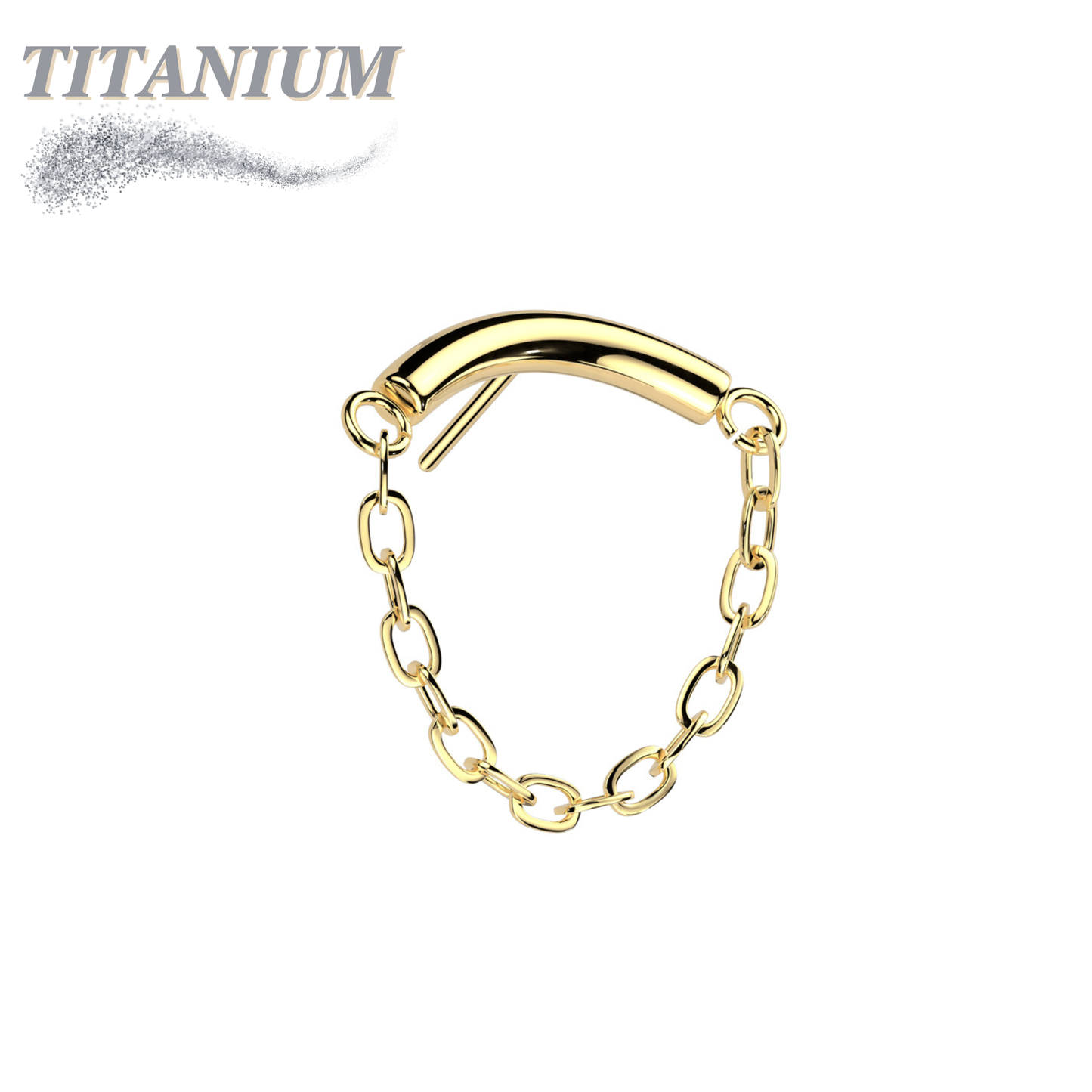 Threadless Titanium Hidden Helix Single Chain Drape Top Only